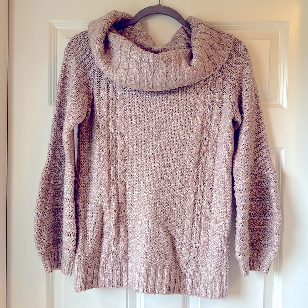 Anthropologie Sleeping on Snow Cowl neck sweater